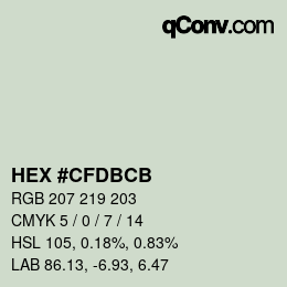 Color code: HEX #CFDBCB | qconv.com