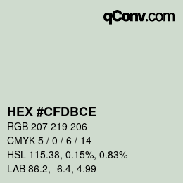 Color code: HEX #CFDBCE | qconv.com