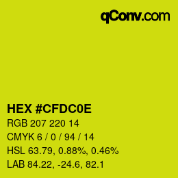 Color code: HEX #CFDC0E | qconv.com