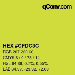 Color code: HEX #CFDC3C | qconv.com