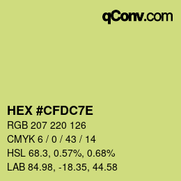Color code: HEX #CFDC7E | qconv.com
