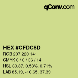 Color code: HEX #CFDC8D | qconv.com