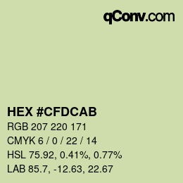 Color code: HEX #CFDCAB | qconv.com