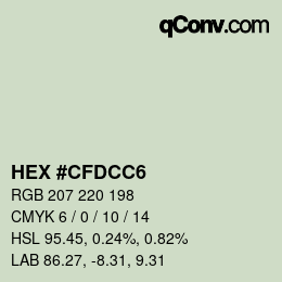 Color code: HEX #CFDCC6 | qconv.com