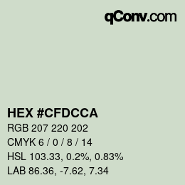 Color code: HEX #CFDCCA | qconv.com