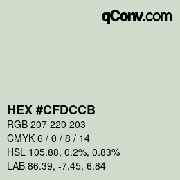 Color code: HEX #CFDCCB | qconv.com