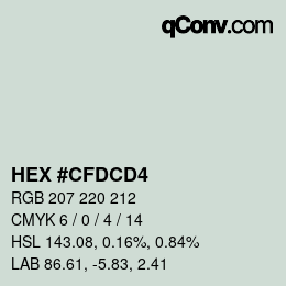 Color code: HEX #CFDCD4 | qconv.com