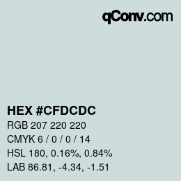Color code: HEX #CFDCDC | qconv.com