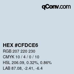 Color code: HEX #CFDCE6 | qconv.com