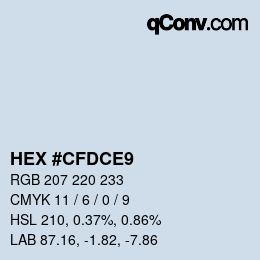 Color code: HEX #CFDCE9 | qconv.com
