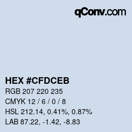 Color code: HEX #CFDCEB | qconv.com