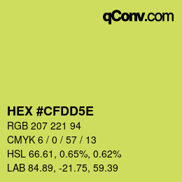 Color code: HEX #CFDD5E | qconv.com