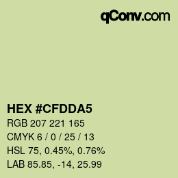 カラーコード: HEX #CFDDA5 | qconv.com