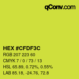 カラーコード: HEX #CFDF3C | qconv.com