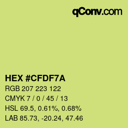 Color code: HEX #CFDF7A | qconv.com