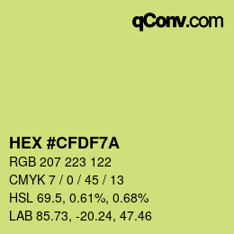 Color code: HEX #CFDF7A | qconv.com