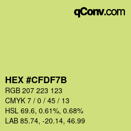 Color code: HEX #CFDF7B | qconv.com