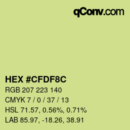 カラーコード: HEX #CFDF8C | qconv.com