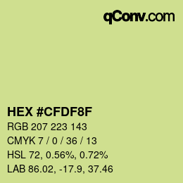 Color code: HEX #CFDF8F | qconv.com