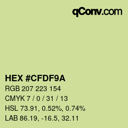 Color code: HEX #CFDF9A | qconv.com