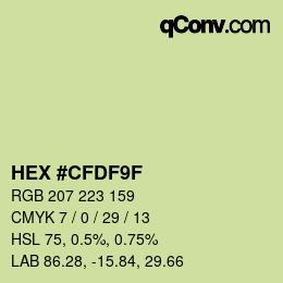 Color code: HEX #CFDF9F | qconv.com