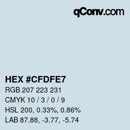 Color code: HEX #CFDFE7 | qconv.com