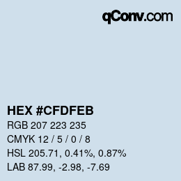 Color code: HEX #CFDFEB | qconv.com