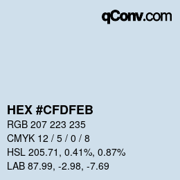 カラーコード: HEX #CFDFEB | qconv.com