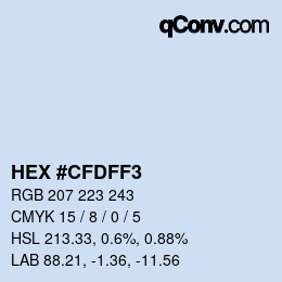 Color code: HEX #CFDFF3 | qconv.com