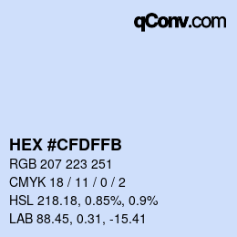 カラーコード: HEX #CFDFFB | qconv.com
