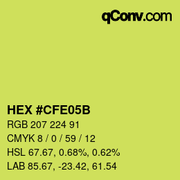 Color code: HEX #CFE05B | qconv.com