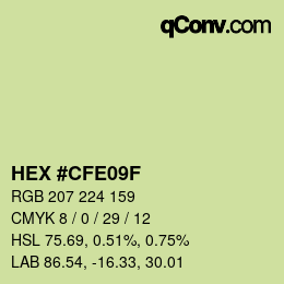 カラーコード: HEX #CFE09F | qconv.com