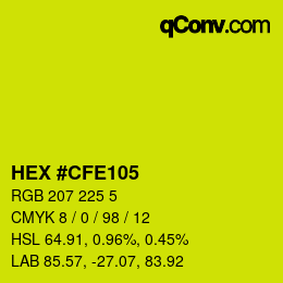 Color code: HEX #CFE105 | qconv.com