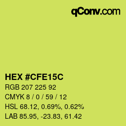 Color code: HEX #CFE15C | qconv.com