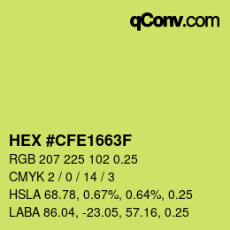 Farbcode: HEX #CFE1663F | qconv.com