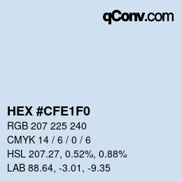 Color code: HEX #CFE1F0 | qconv.com