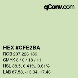 カラーコード: HEX #CFE2BA | qconv.com