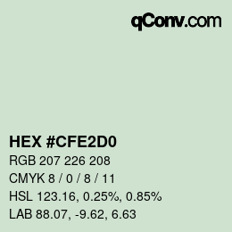 Color code: HEX #CFE2D0 | qconv.com