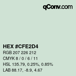カラーコード: HEX #CFE2D4 | qconv.com