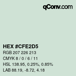 Color code: HEX #CFE2D5 | qconv.com