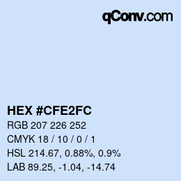 Color code: HEX #CFE2FC | qconv.com