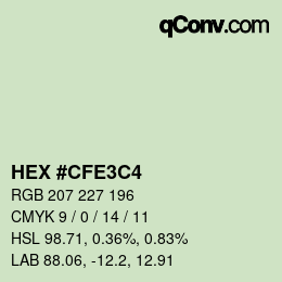 Color code: HEX #CFE3C4 | qconv.com