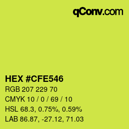 Color code: HEX #CFE546 | qconv.com