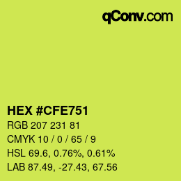 Color code: HEX #CFE751 | qconv.com