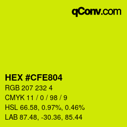 Color code: HEX #CFE804 | qconv.com