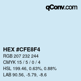 カラーコード: HEX #CFE8F4 | qconv.com