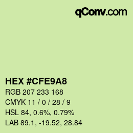 Color code: HEX #CFE9A8 | qconv.com