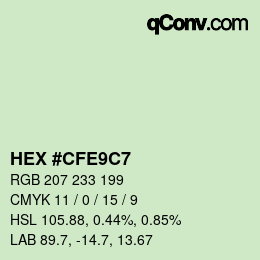 Color code: HEX #CFE9C7 | qconv.com