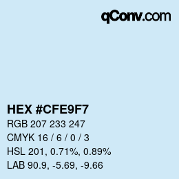 Color code: HEX #CFE9F7 | qconv.com