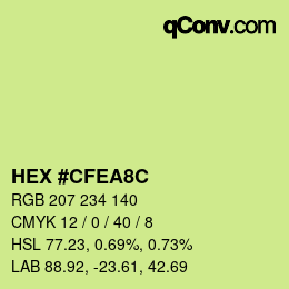 Color code: HEX #CFEA8C | qconv.com